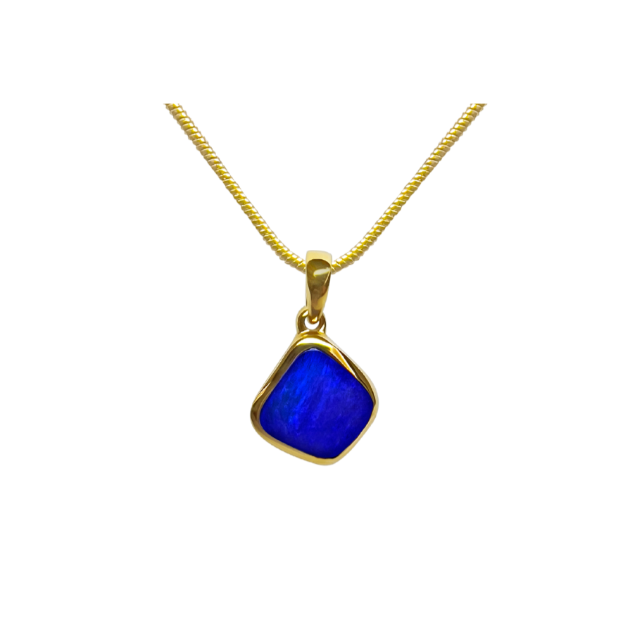 Yellow Gold Boulder Opal Pendant (240927)