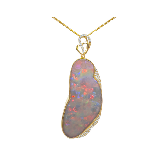 14K Yellow Gold Australian Opal Pendant (241693)