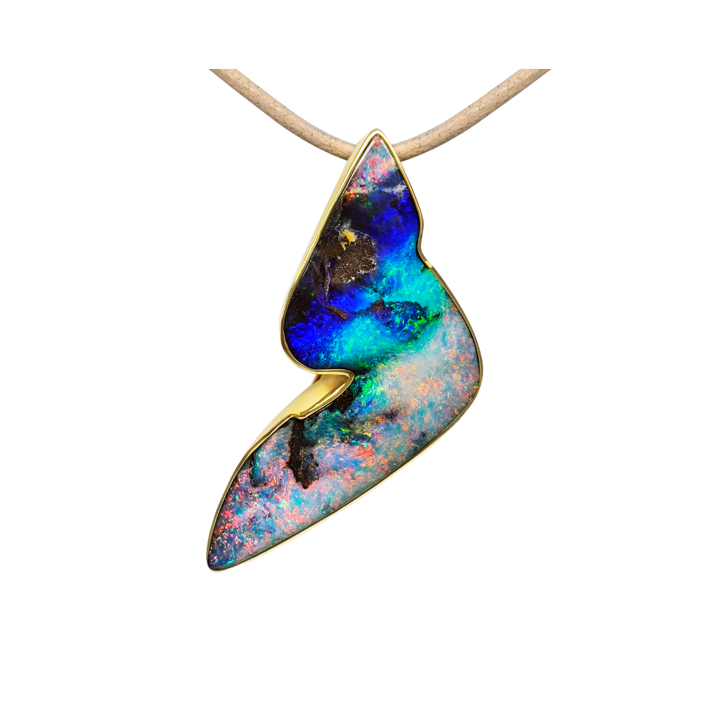 Yellow Gold Boulder Opal Pendant (241736)