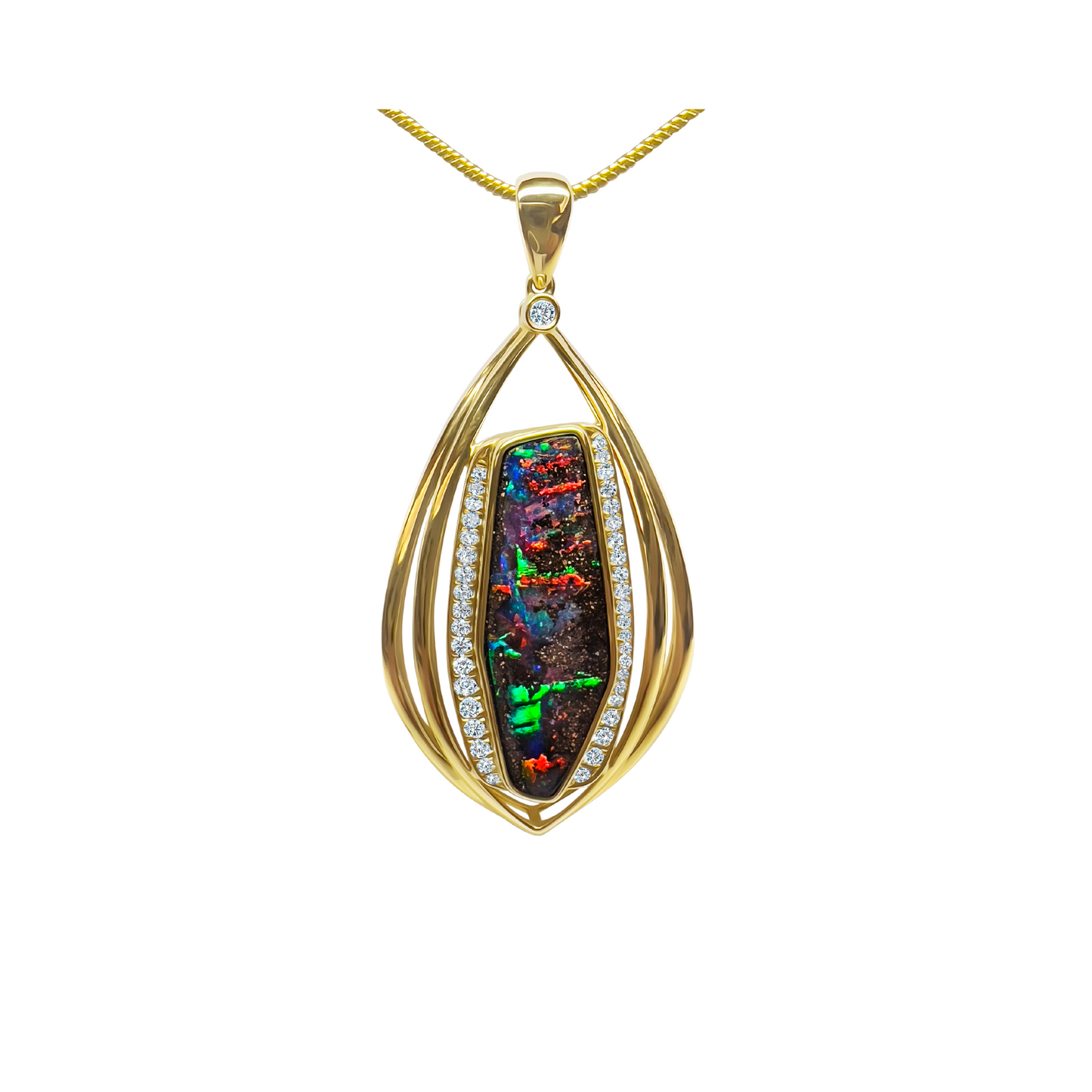 Yellow Gold Boulder Opal Pendant (241969)