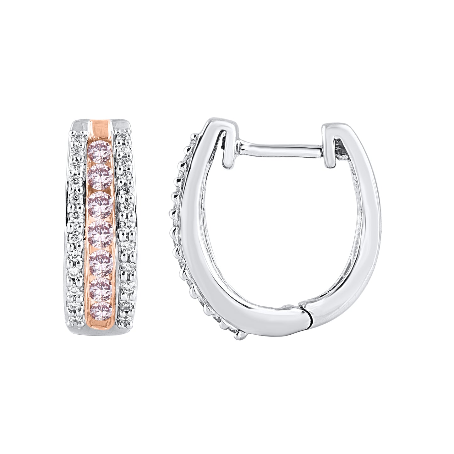White Gold Argyle Pink Diamond Earrings - "Mystique"