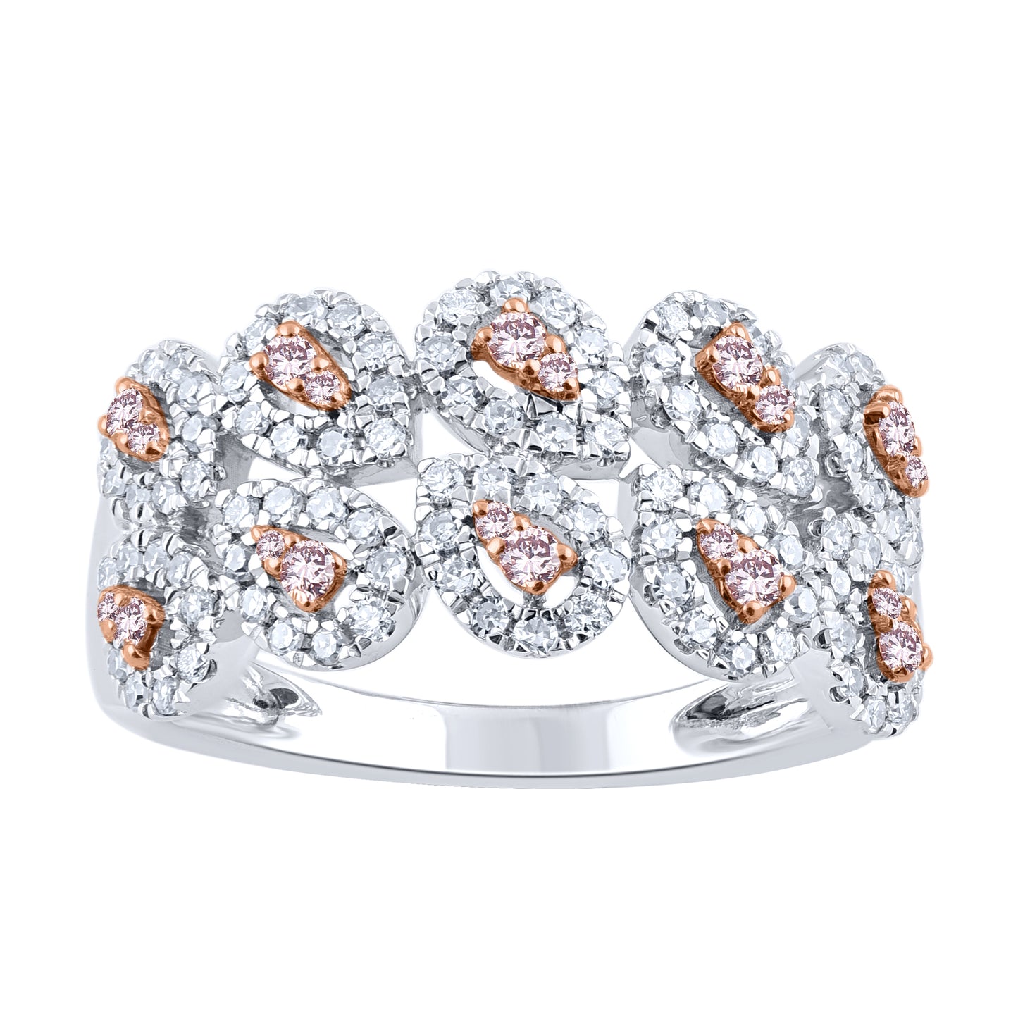 White Gold Argyle Pink Diamond Band - "Pink Royale"